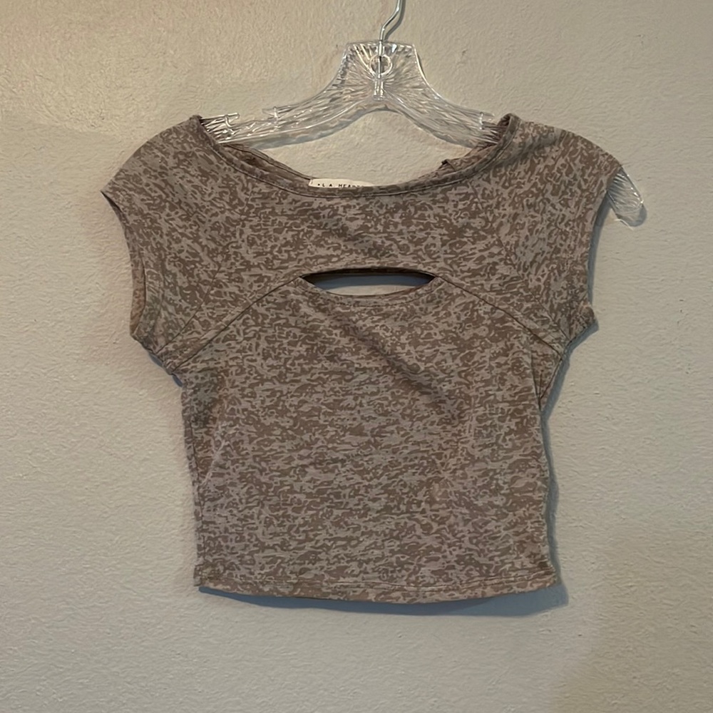 PACSUN LIGHT BROWN CROP TOP